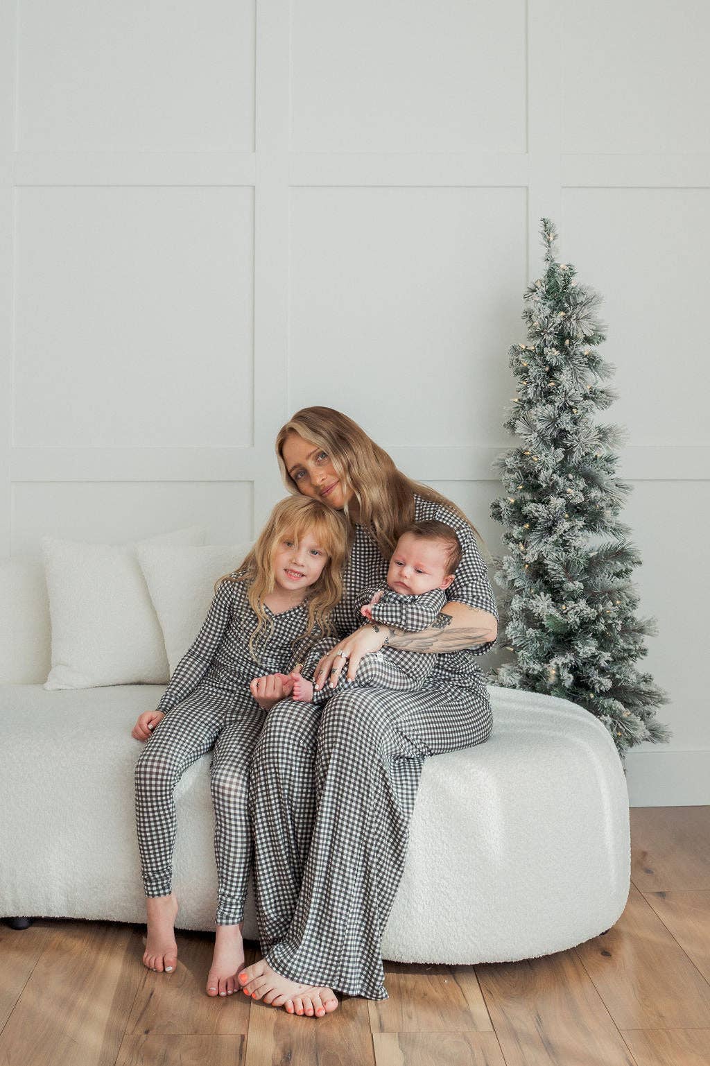 Bamboo Zip Pajamas- Green Gingham