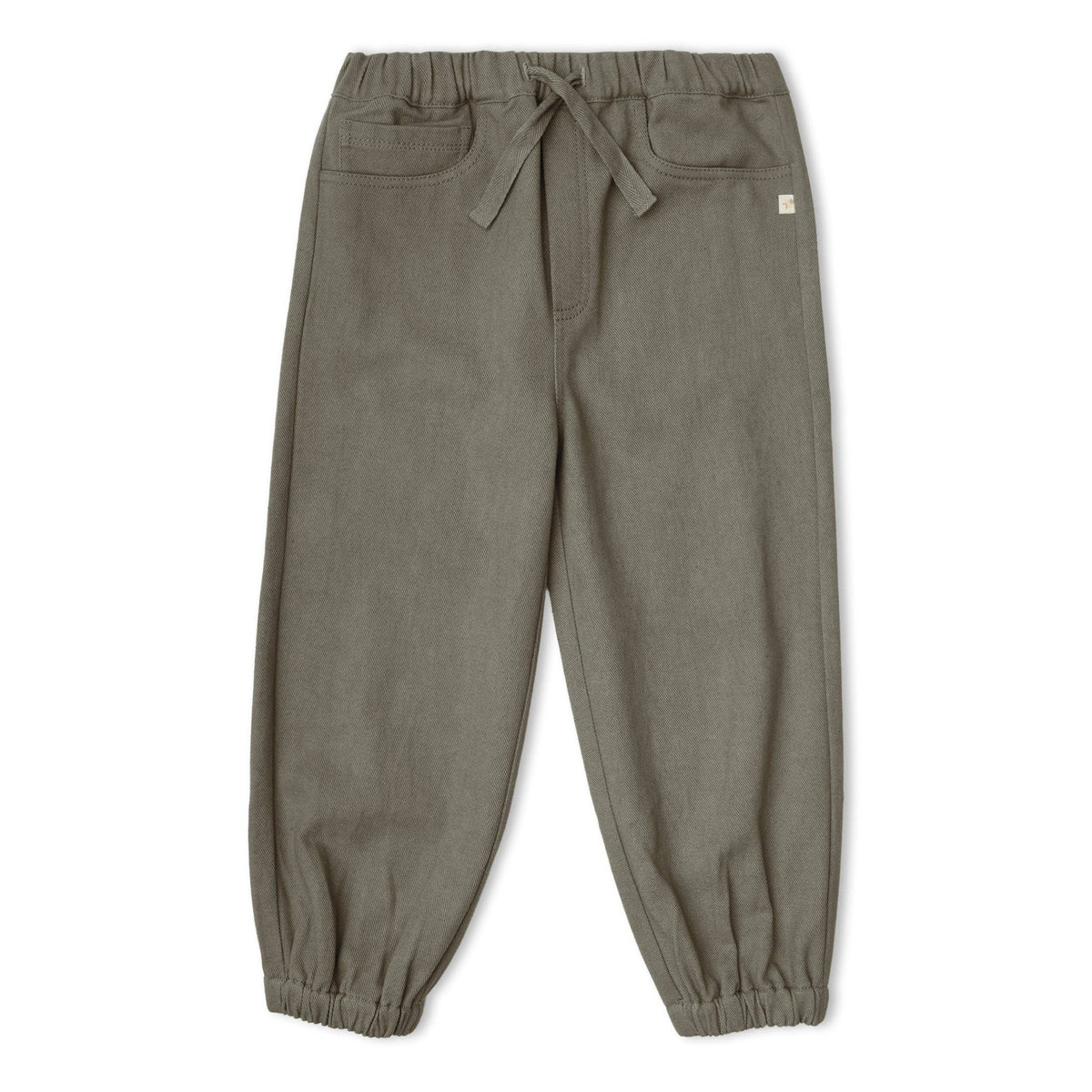 Organic Twill Joggers Pants - Olive