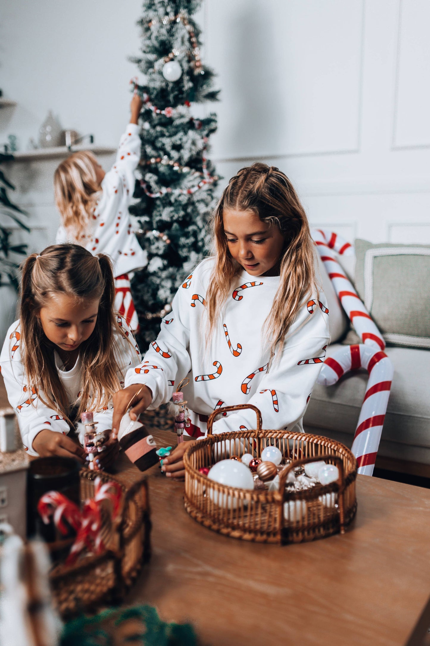 Candy Cane oversized kids drop shoulder