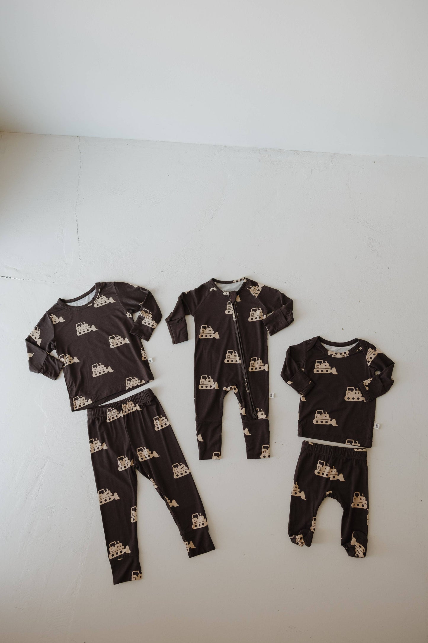 Bamboo Zip Pajamas- Bulldozer