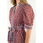 Puff Sleeve Print Midi Dress