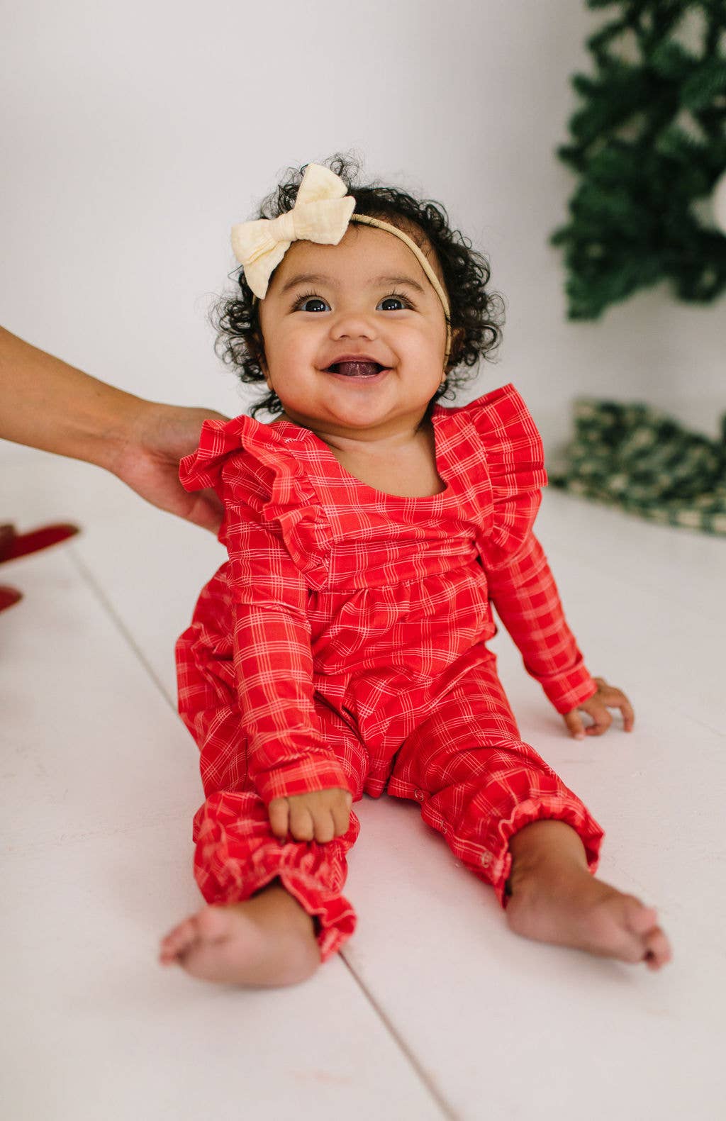 Mabel Romper- Red Picnic Plaid