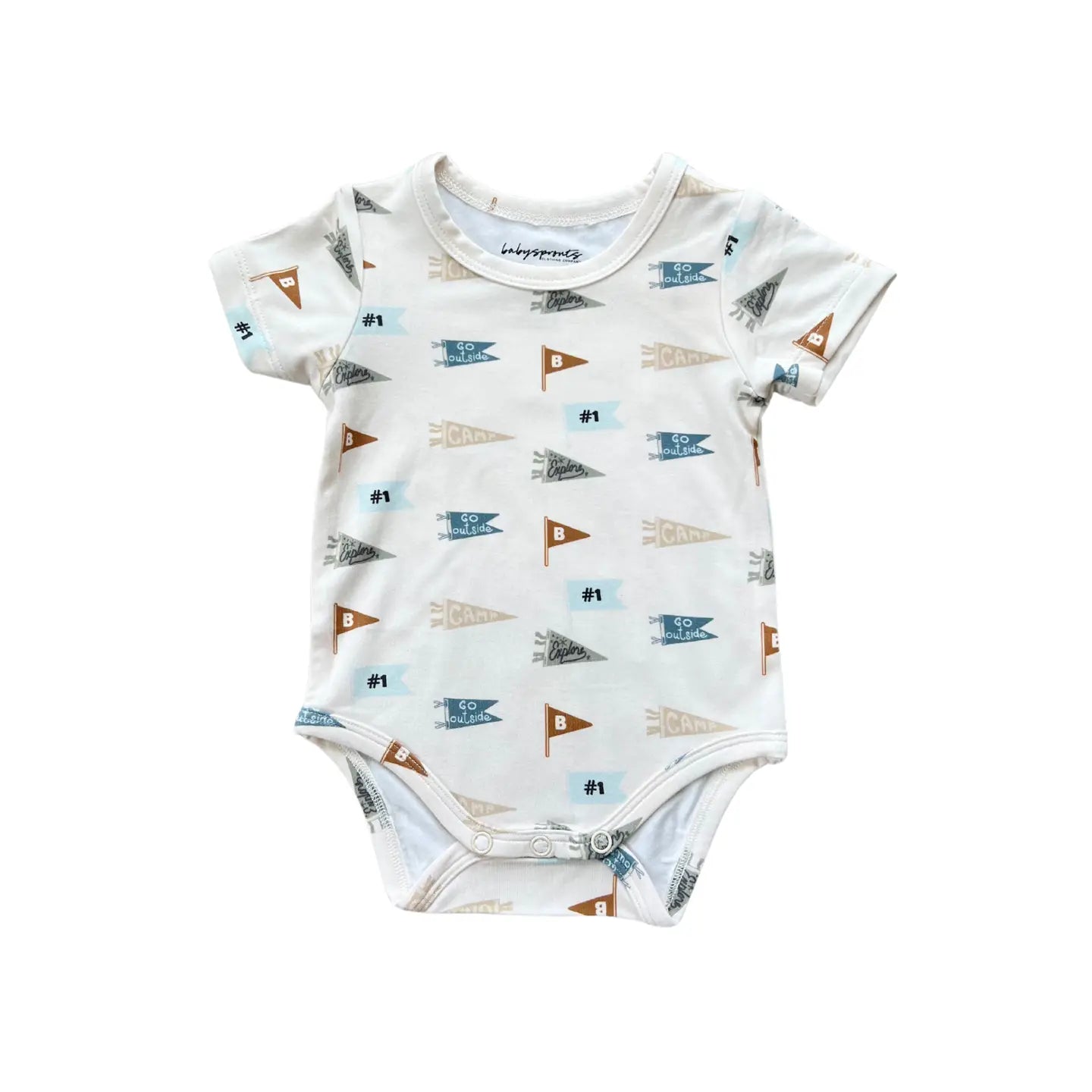 Baby Short Sleeve Bodysuit- Retro Banner
