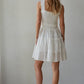 Eyelet Smocked Sleeveless Mini Dress