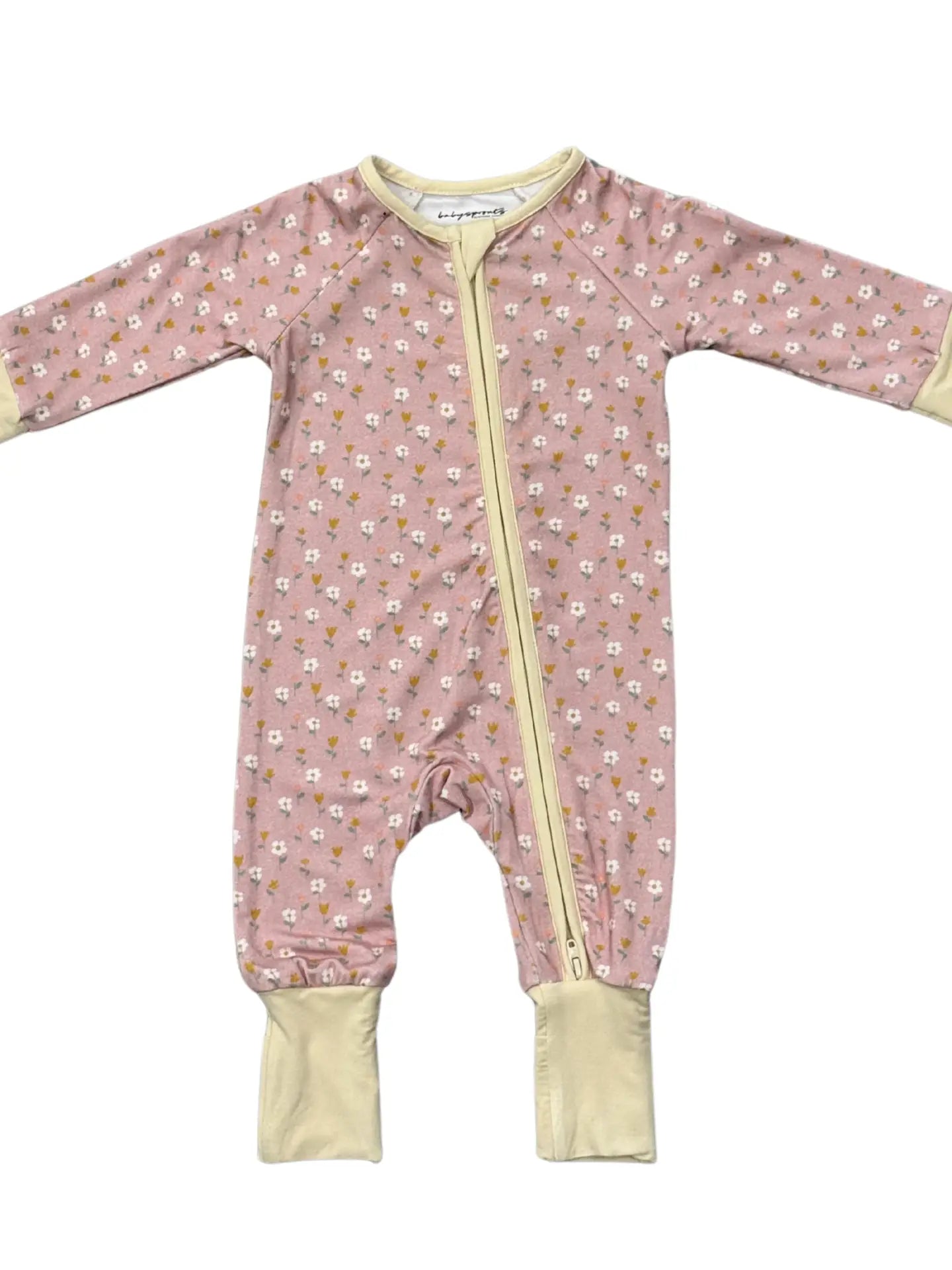 Long Sleeve Zip Romper- Mini Daisy