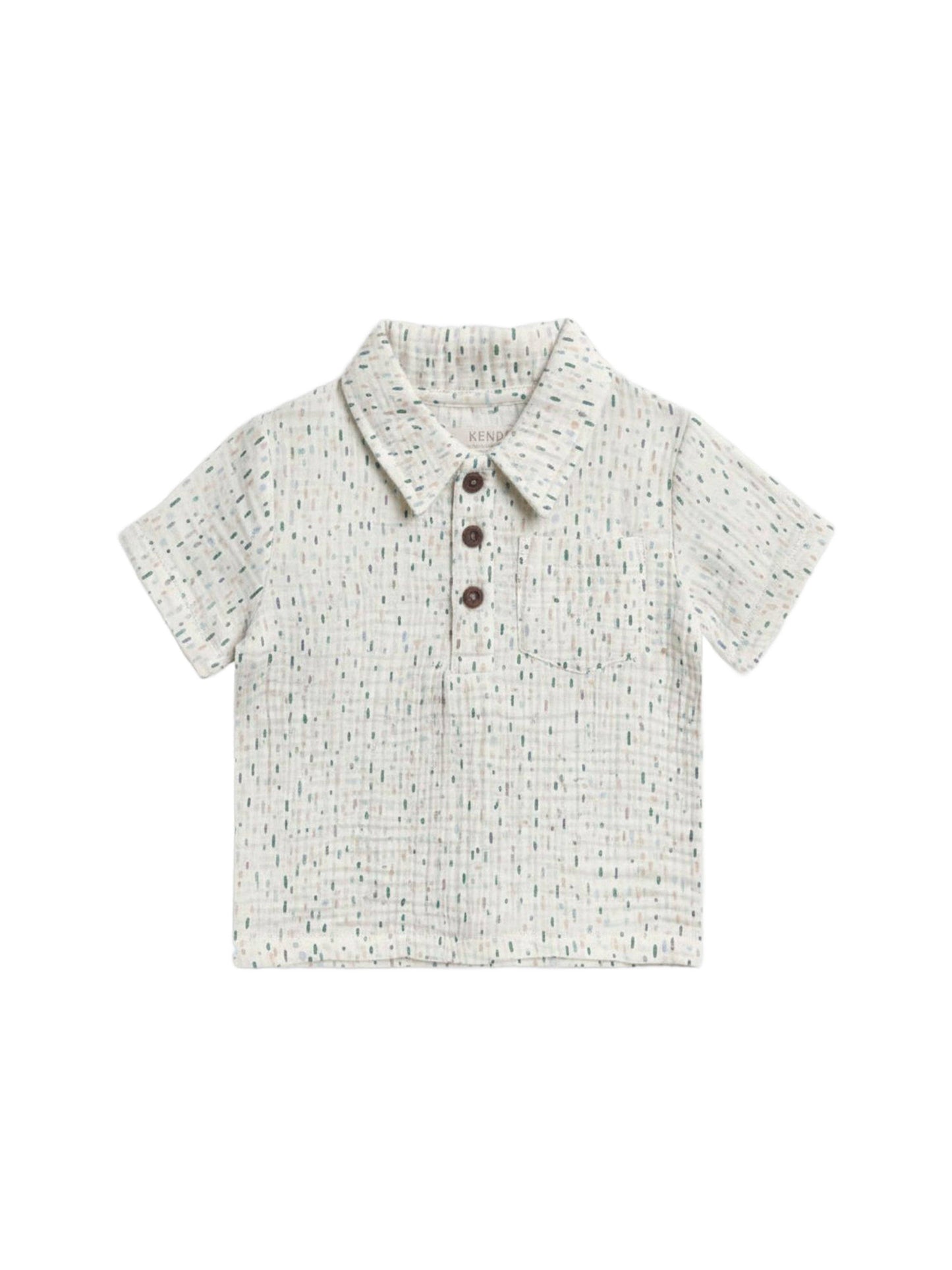 Ezra Muslin Henley - Pinehurst / Powder + Shell