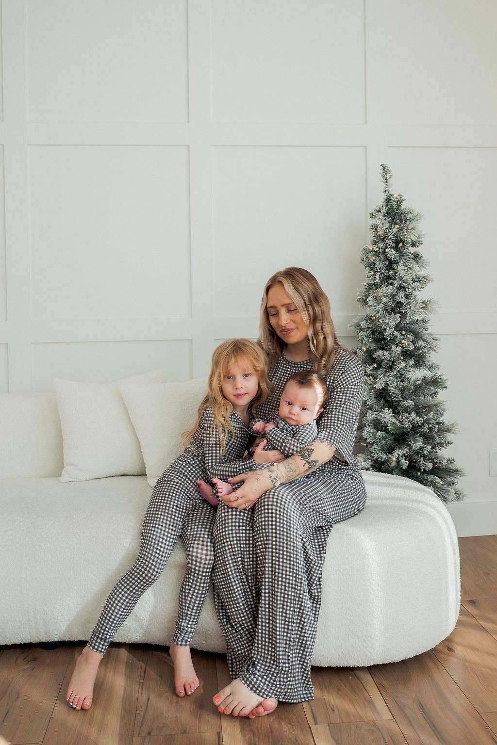 Bamboo Zip Pajamas- Green Gingham
