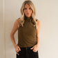 Caley Fitted Rib Tank- Military Olive - Lulie