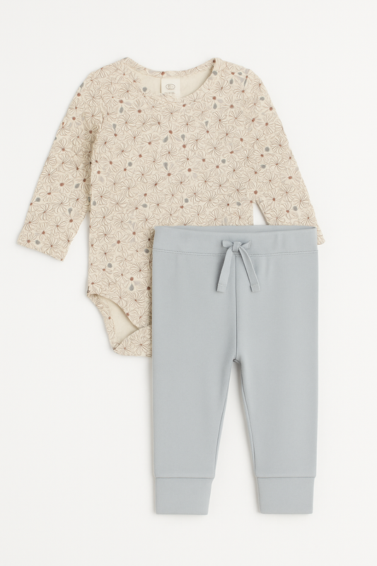 River Bodysuit + Jogger Set - Pamela Floral / Mist