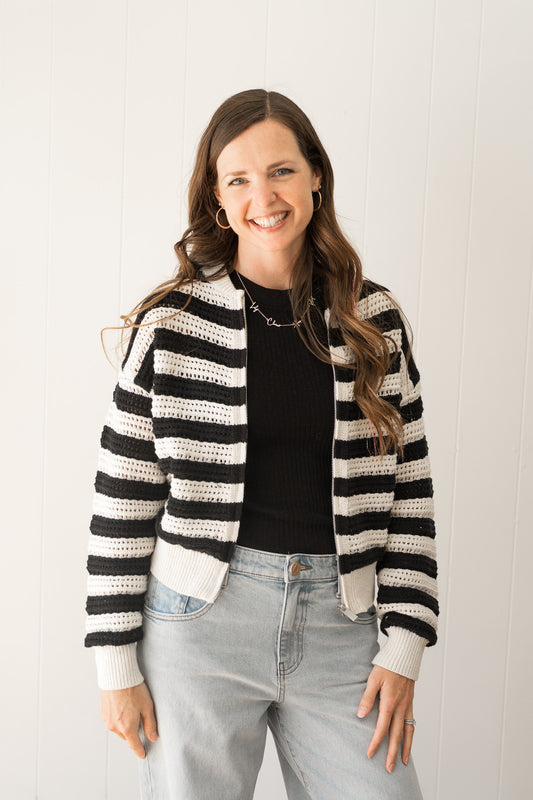 Open Knit Bomber