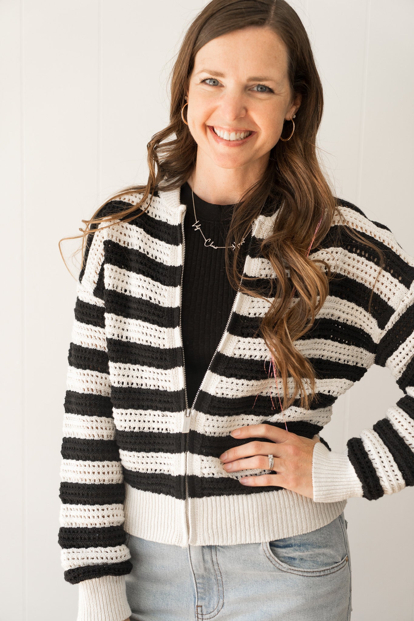 Open Knit Bomber