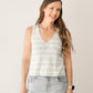 Cotton Striped V-Neck Sleeveless Top