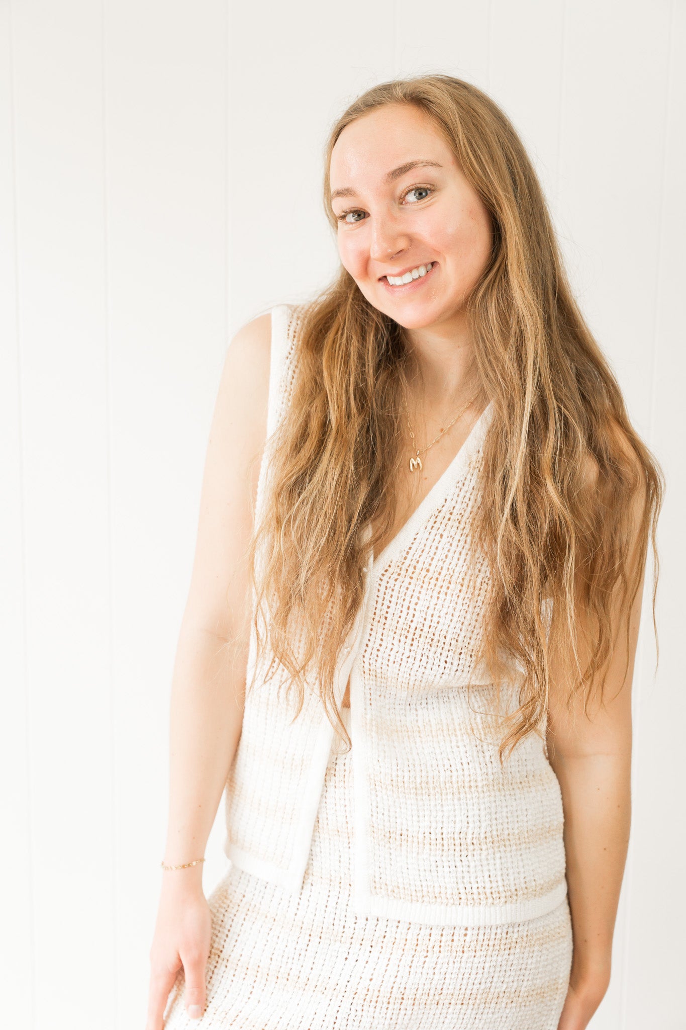 Sol Stripe Longline Knit Vest
