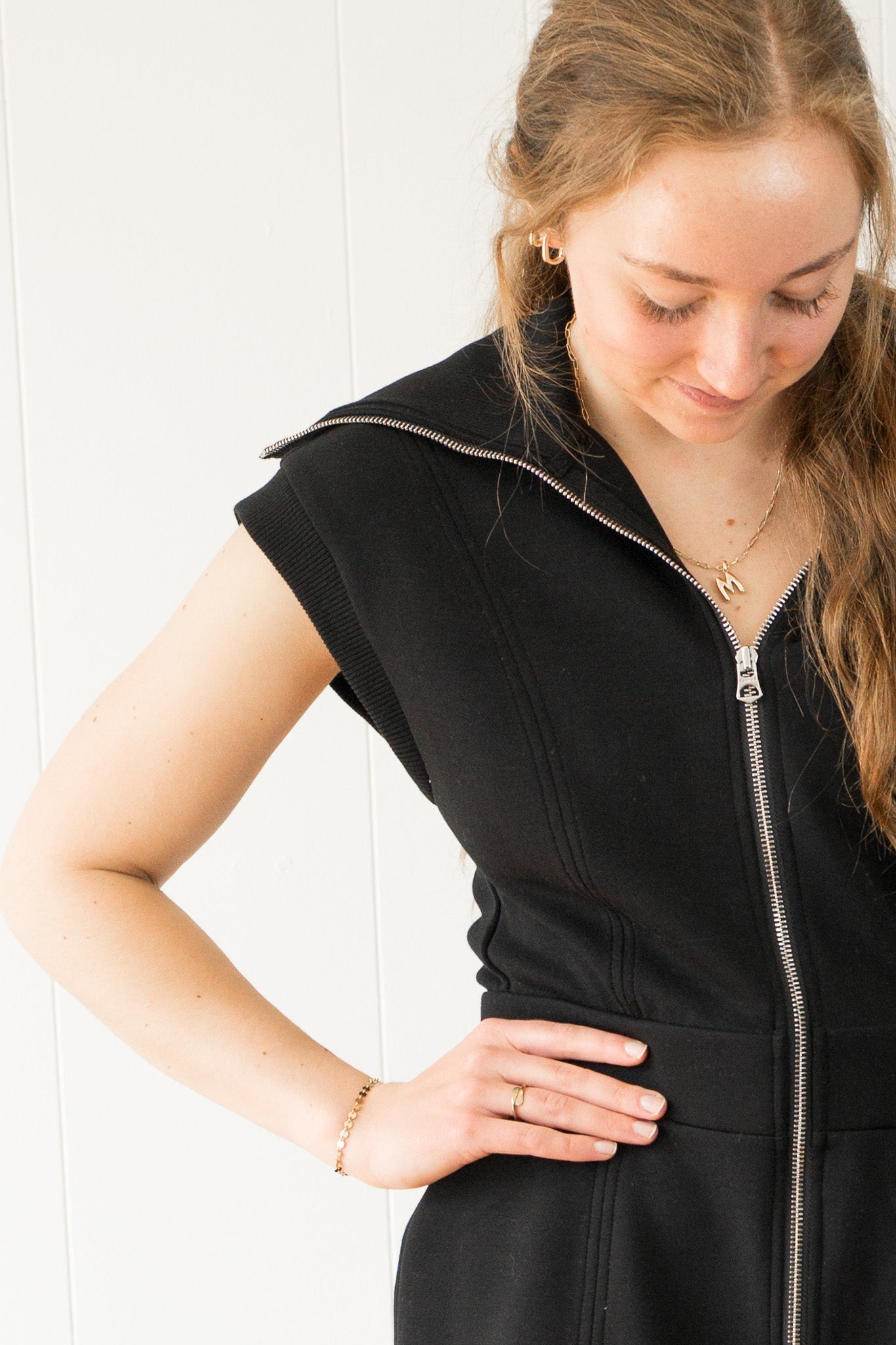 Rebecca Zip-Through Dress- Black