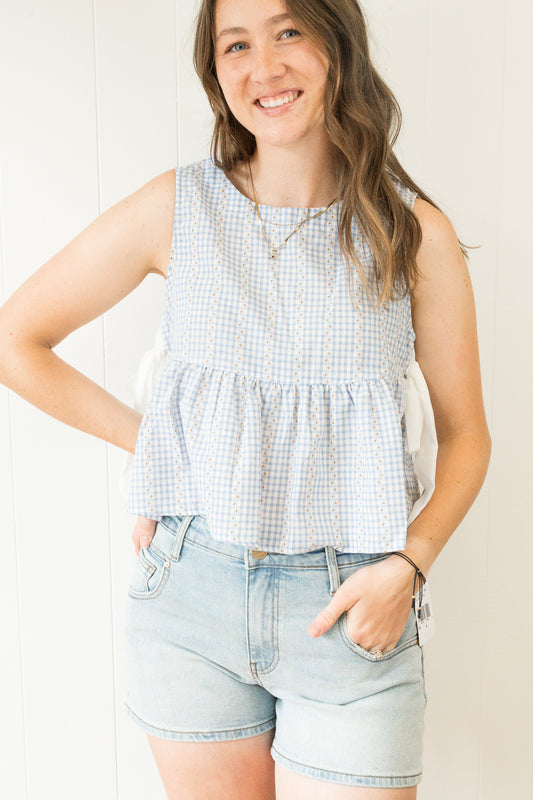 Sky Meadow Peplum Top