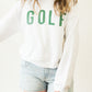 Golf Mid length Cropped Graphic Fleece Pullover Relaxed Fit.