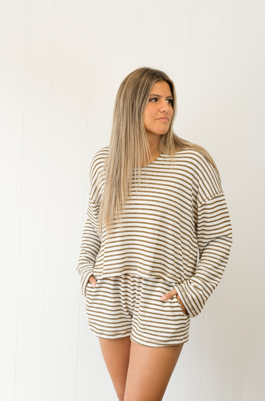 project social t Hometown Textured Stripe Hoodie