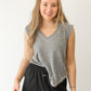 Rue V-Neck Tank- Heather Grey