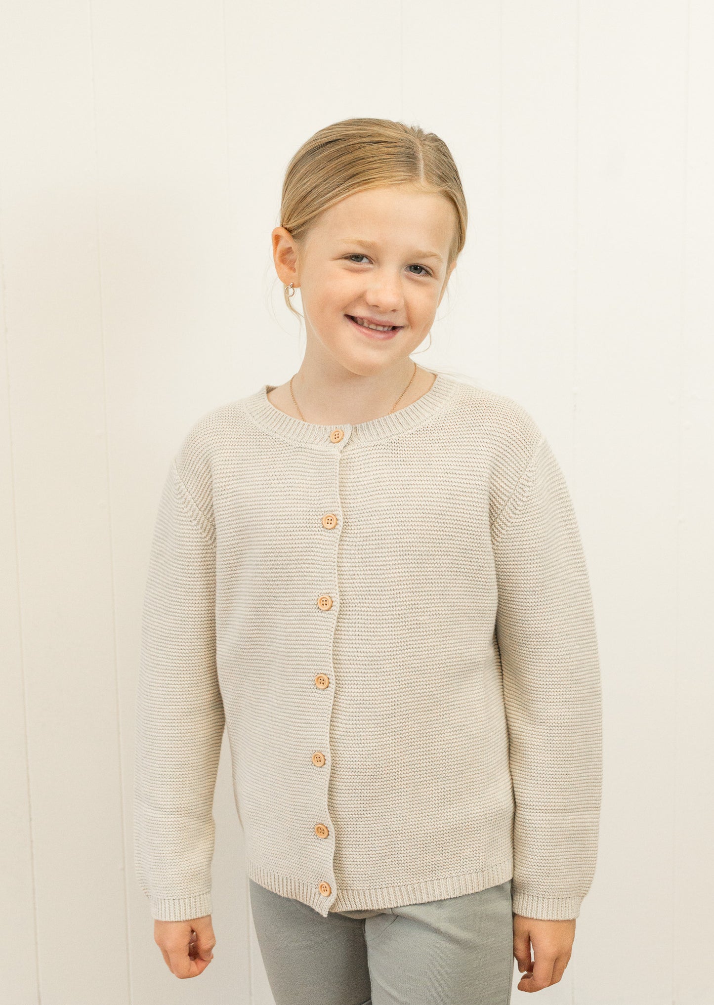 Oatmeal Knit Button Down Cardigan