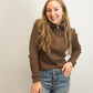 Matt Zip Up Cardigan- Chocolate