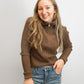 Matt Zip Up Cardigan- Chocolate