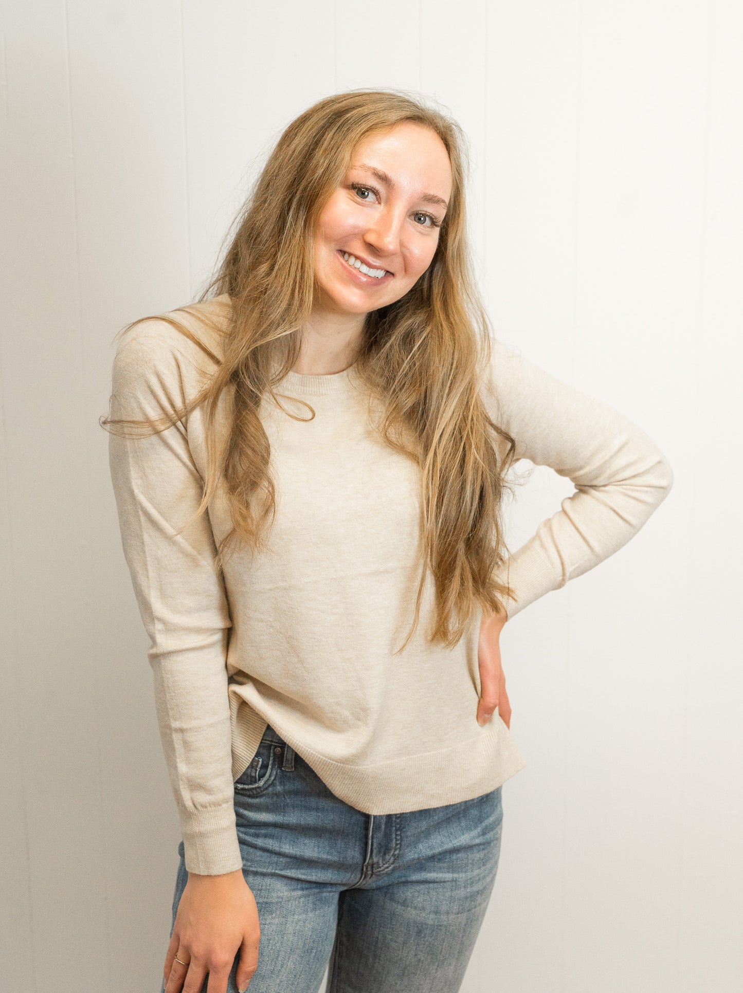 Lorraine Sweater- Ecru Melange