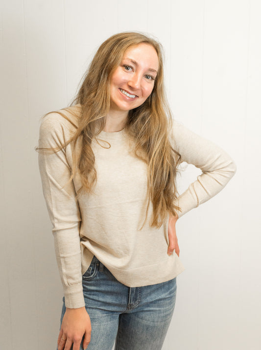 Lorraine Sweater- Ecru Melange