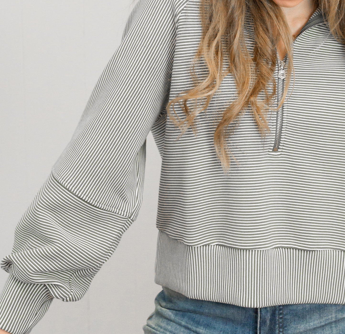Milano Half-Zip Sweat 2.0- Thyme / Egret