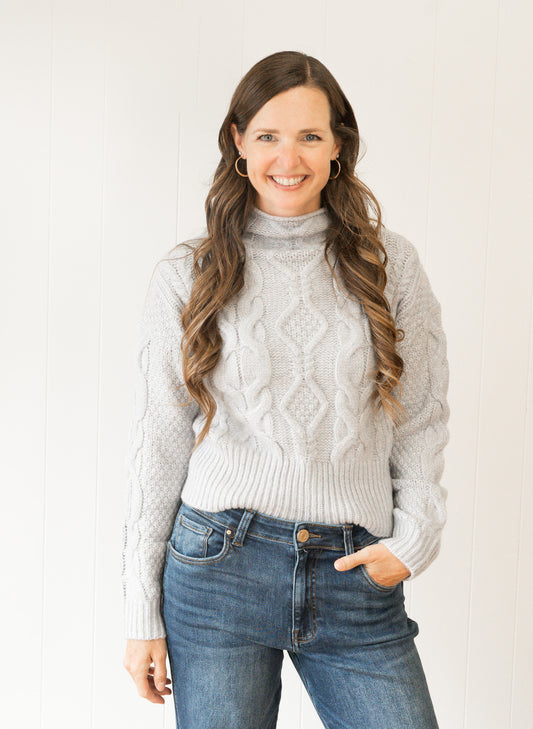Reba Cable Funnel Neck Pullover