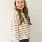 Basic Striped Knit Sweater - Taupe