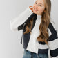 Color Block Mock Turtleneck Sweater