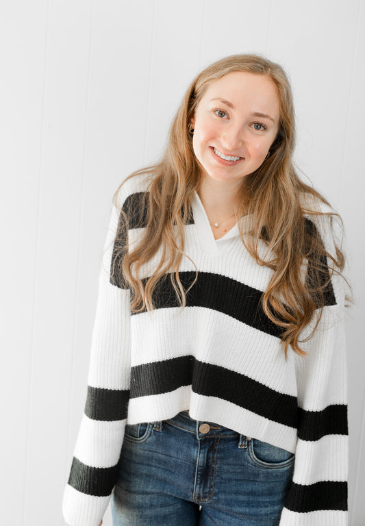 Stripe Drop Shoulder Sweater