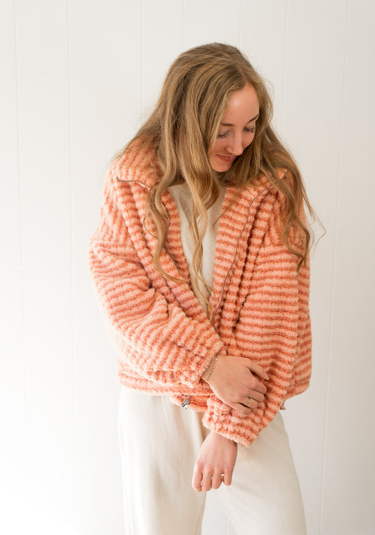 Fall Collared Puffer Jacket - Terracotta