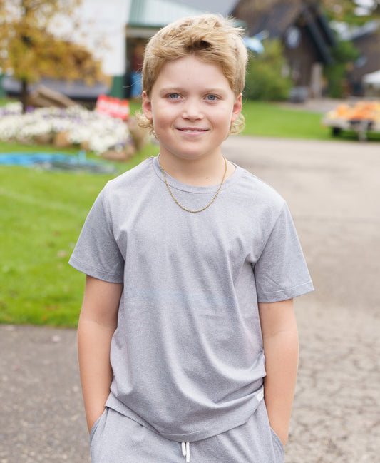 Cove Essential Tee- Heathered Dusty Blue