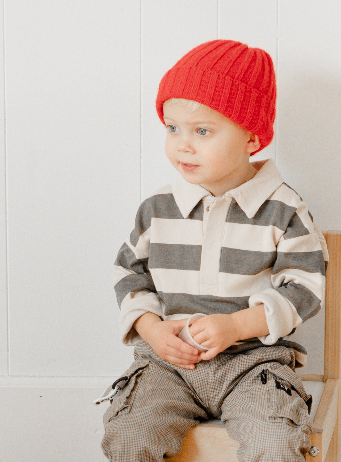 Organic Long Sleeve Polo - Bold Stripes