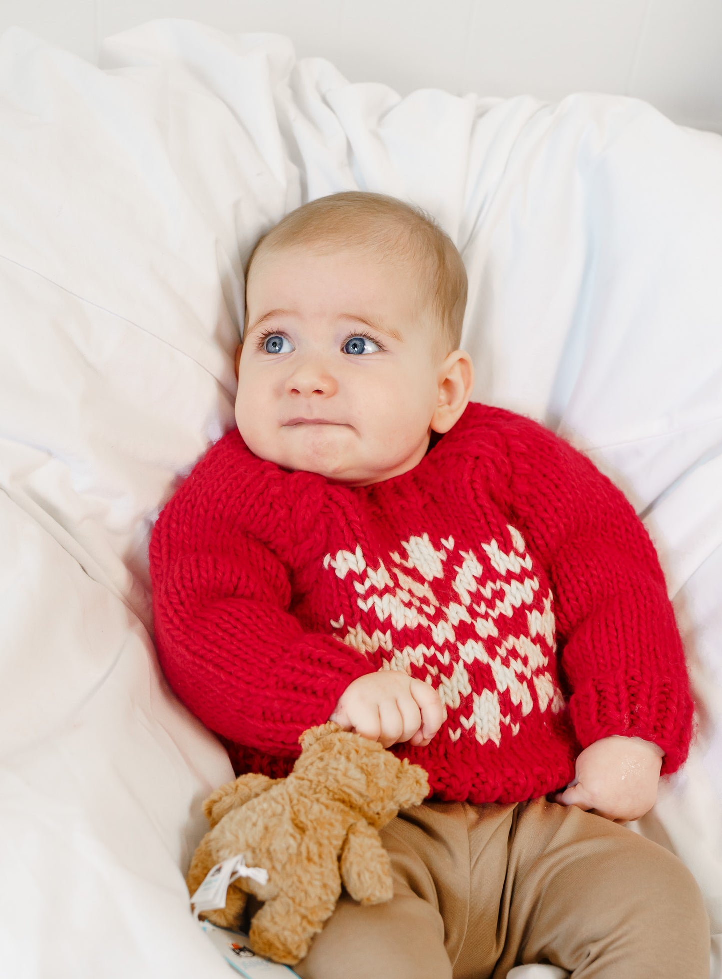 Snowflake Red Crew Neck Sweater for Baby & Toddler