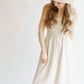 Classic Shirred Midi Dress- Oat