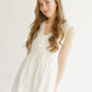 Tie Front Sleeveless Dress- White