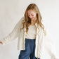Quilted Knit Mineral Washed Jacket- Cream