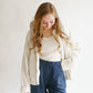 Quilted Knit Mineral Washed Jacket- Cream