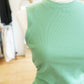 Ribbed Ruched Tank- Green Juice