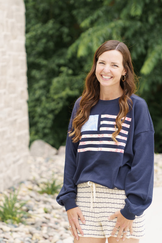 Flag Adornment Long Sleeve