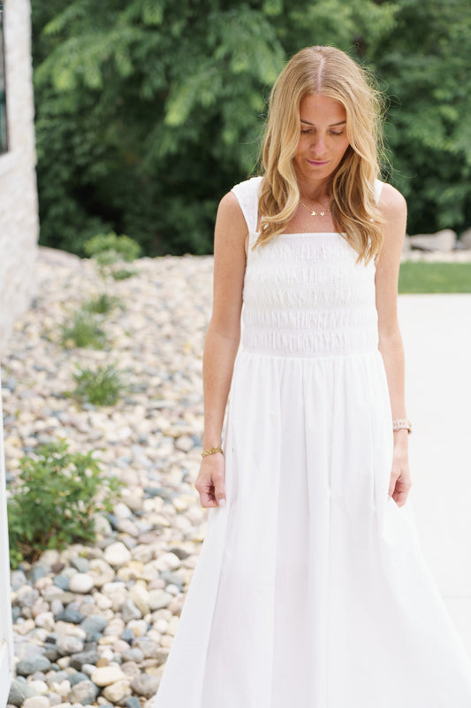 Square Neck Smocked Dress