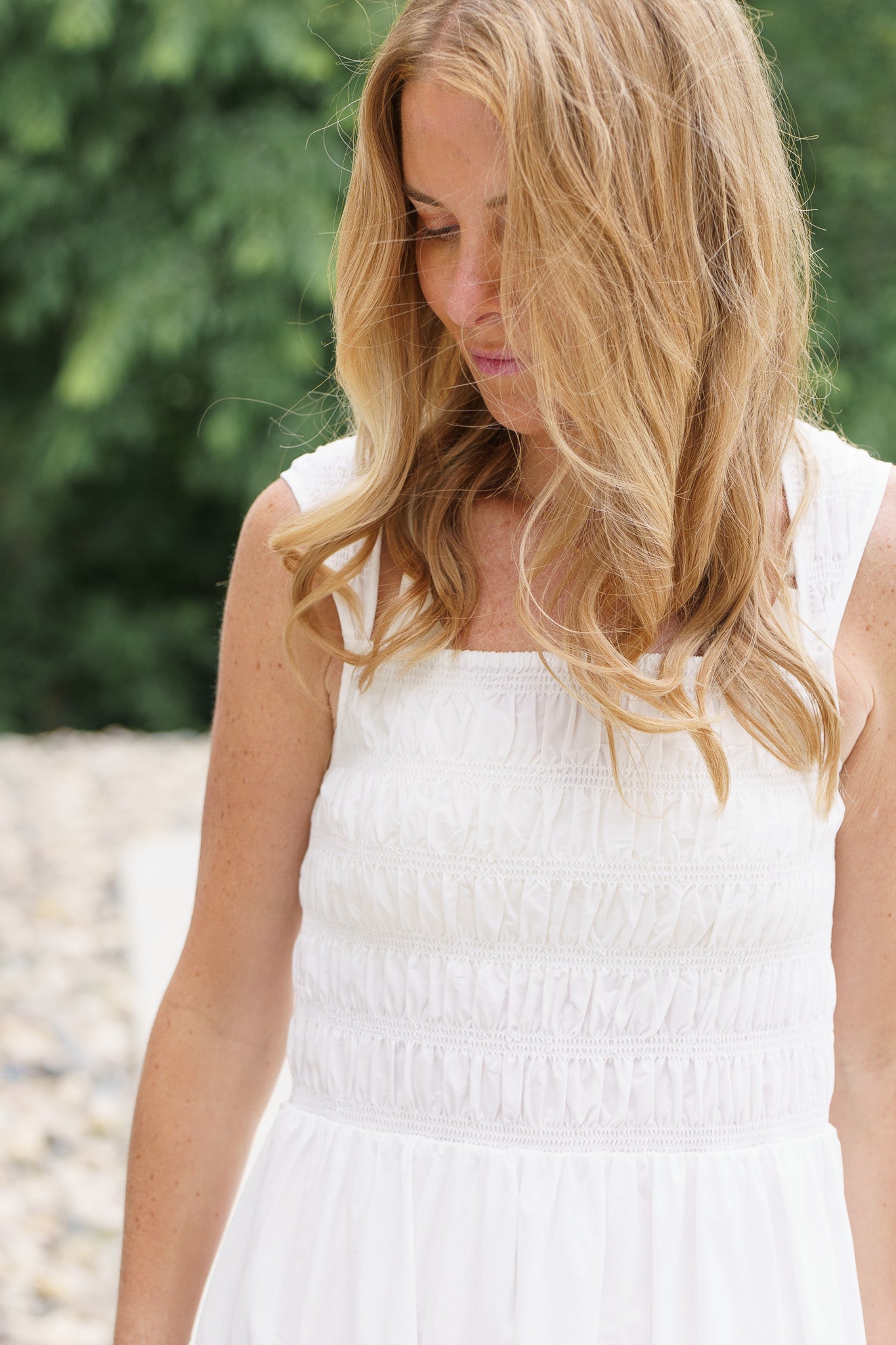Square Neck Smocked Dress