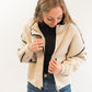 Super Soft Pluffy Jacket with Contrast Piping