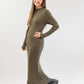 Axel Rib Knit Midi Dress - Olive Night