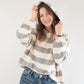Striped Fleece Sweatshirt Hoodie