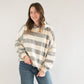 Striped Fleece Sweatshirt Hoodie