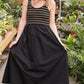 Ribbed Tank Woven Flare Dress