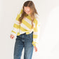 Striped Round Neck Long Sleeve Sweater